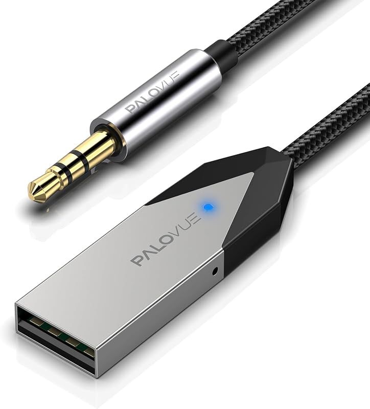 Kit de audio para auto adaptador Bluetooth auxiliar a conector Jack de 3,5 mm | Micrófono incorporado para transmisión y llamadas de música para auto o estéreo doméstico
