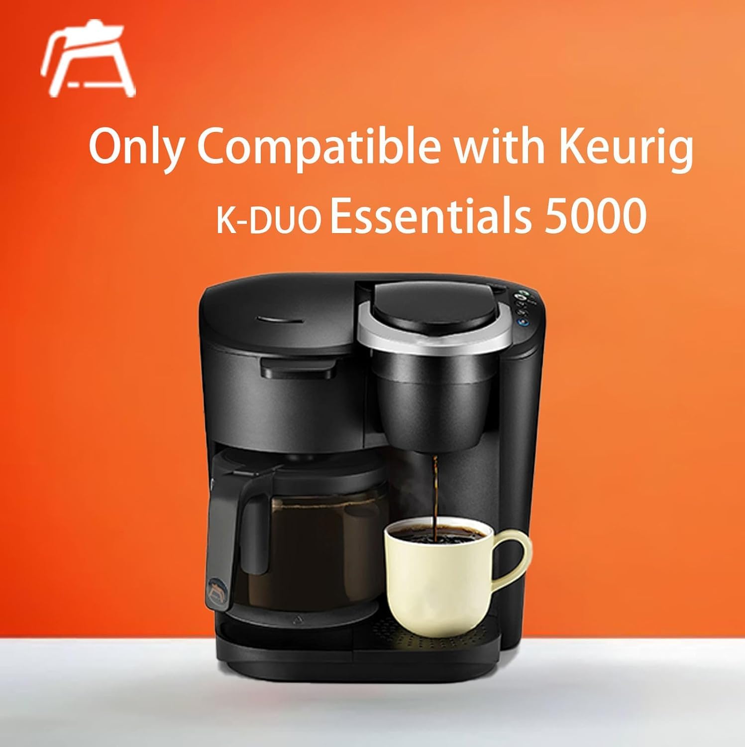 Generic Replacement for KEURIG K-DUO Essentials 5000 & 5500 12 Cups Glass Coffee Carafe (not Fit K-Duo 5100 Model), CLRAR