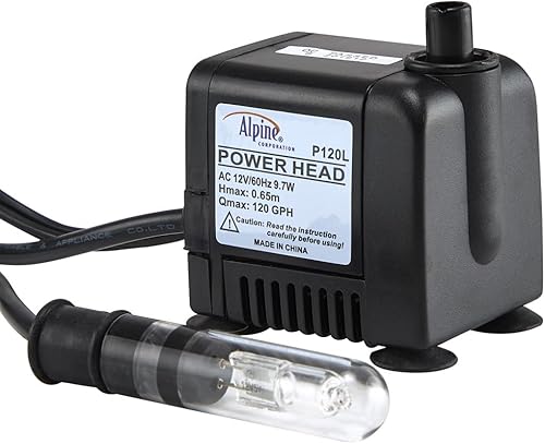 Alpine Corporation P120L - Bomba de fuente, 2 pulgadas de largo x 2 pulgadas de ancho x 2 pulgadas de alto, color negro