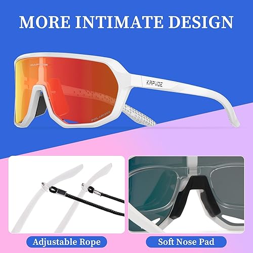 Miniatura 6 de KAPVOE Gafas de béisbol juveniles de 8 a 14 años de edad para niños, lentes de sol polarizadas para softbol y ciclismo, cara pequeña para adultos