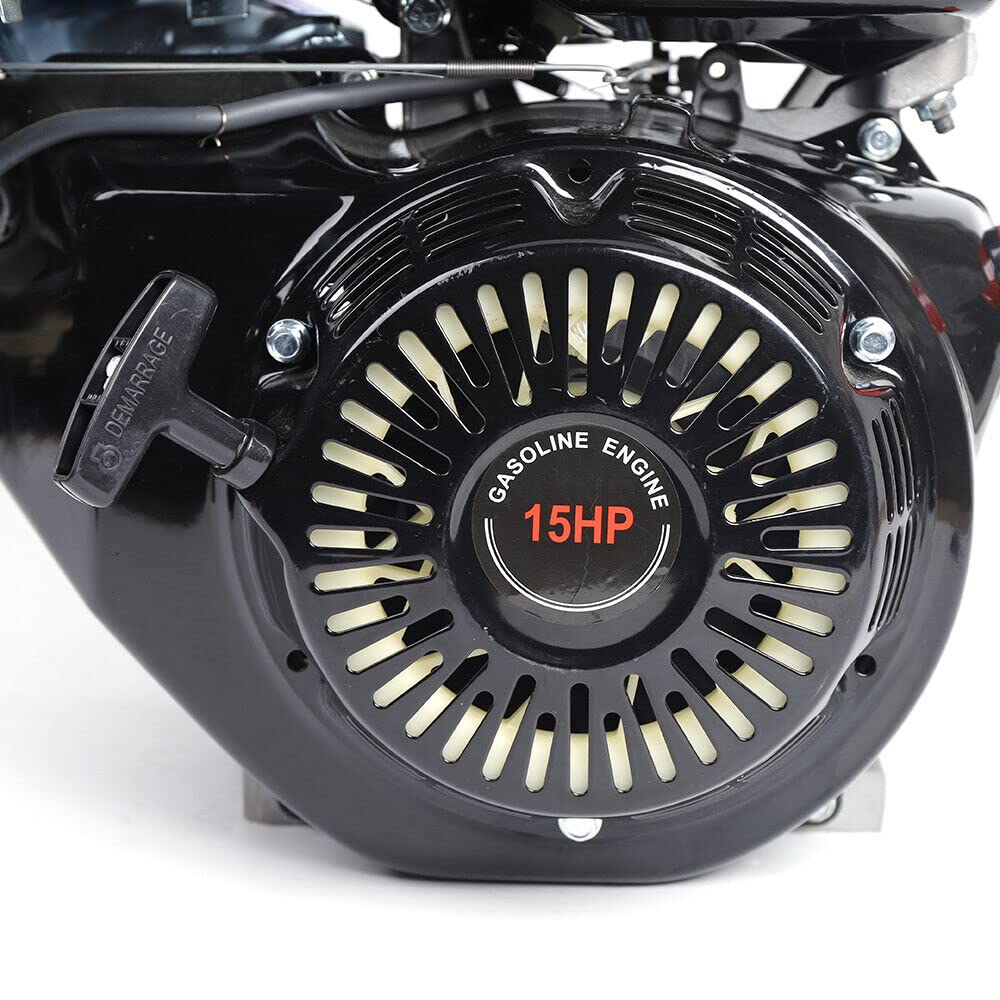 Moteur à essence 4 temps 15 CV - Moteur sur pied - Moteur de kart - Moteur de go-kart - Moteur industriel - Moteur de rechange - Refroidissement à air forcé - 1 cylindre - 420 CC
