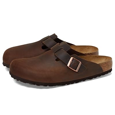 Birkenstock Boston Soft Footbed Oiled Leather (Unisex) Clog Shoes Habana Oiled Leather