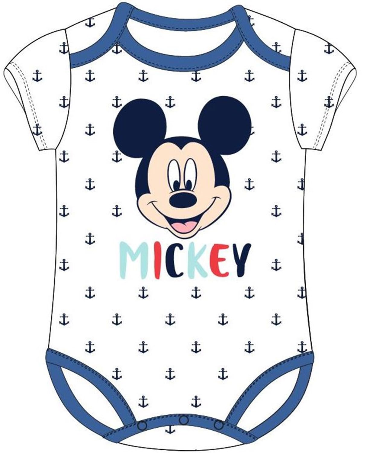 Disney Mickey Mouse Baby Bodysuit Cotton (White, 9-12 Months)