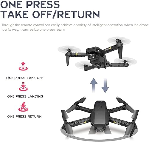 Miniatura 3 de 3T6B Drones con cámara para adultos, dron con cámaras duales HD, aplicación WiFi FPV Live Video, giro 3D, posicionamiento de flujo óptico, modo sin