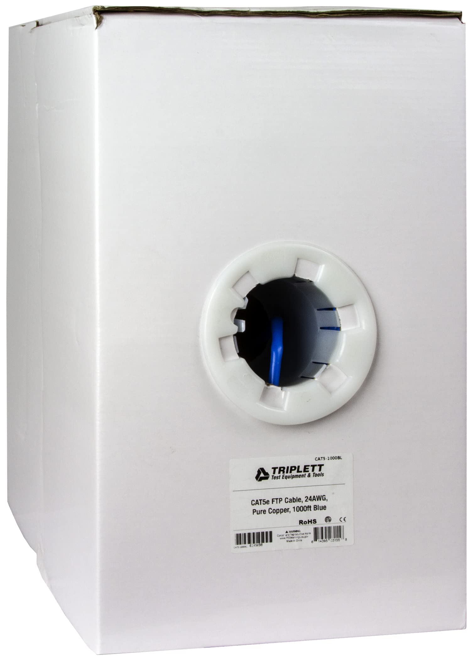 Triplett 1000' Blue CAT5E UTP 24AWG High Performance Data Cable (CAT5-1000BL)