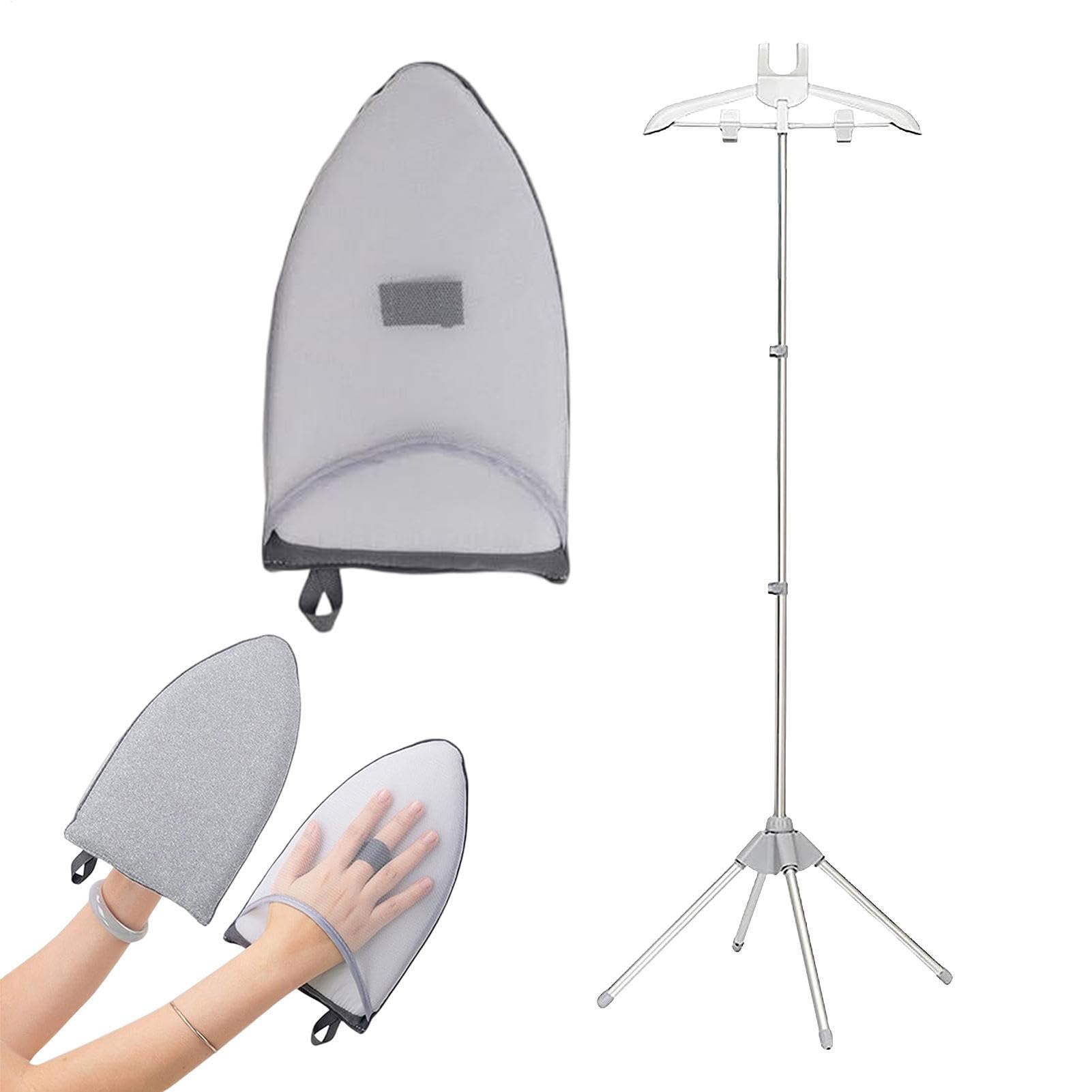 Porte-cintres à vapeur avec support d'accessoires rotatif pour séchage textile de maison