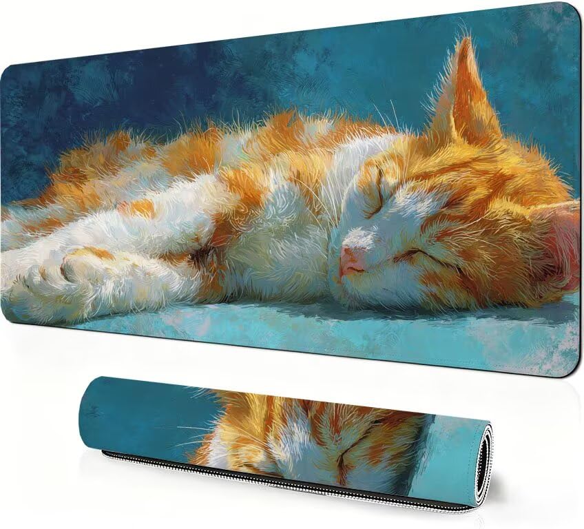 Tapis de souris XXL chat une idée de cadeau pour hommes et passionnés d'informatique