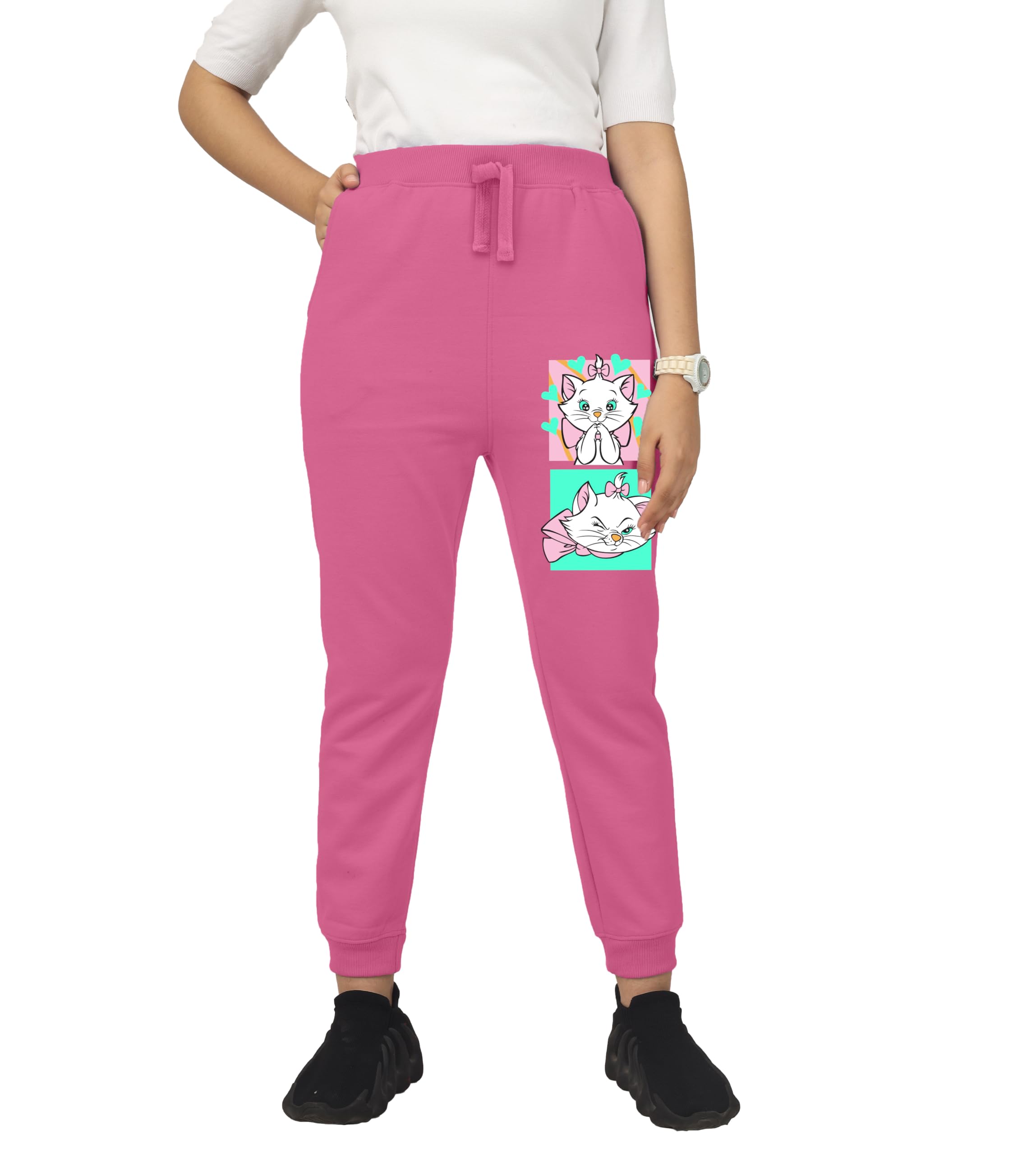 KYDA KIDS Mädchen Sweatpants aus Baumwolle mit regulärem Druck, für Freizeit, Laufen, Training, Walking, 1 Stück