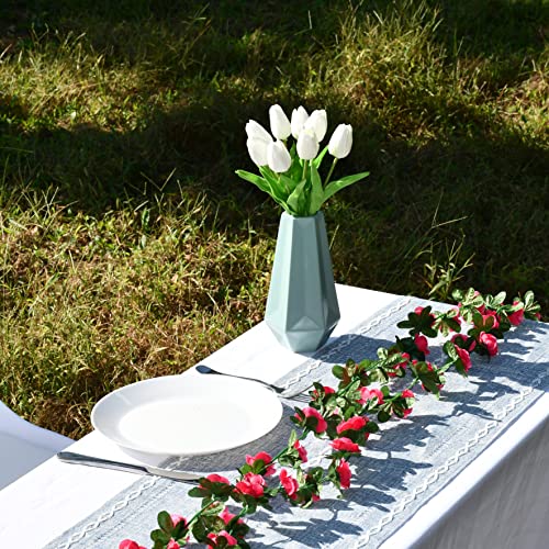 Only Art 5Pcs Hot Pink Silk Rose Vine Garland 41Ft Artificial Flowers For Mother's Day Home Wedding Party Special Event Decorations #TOP4