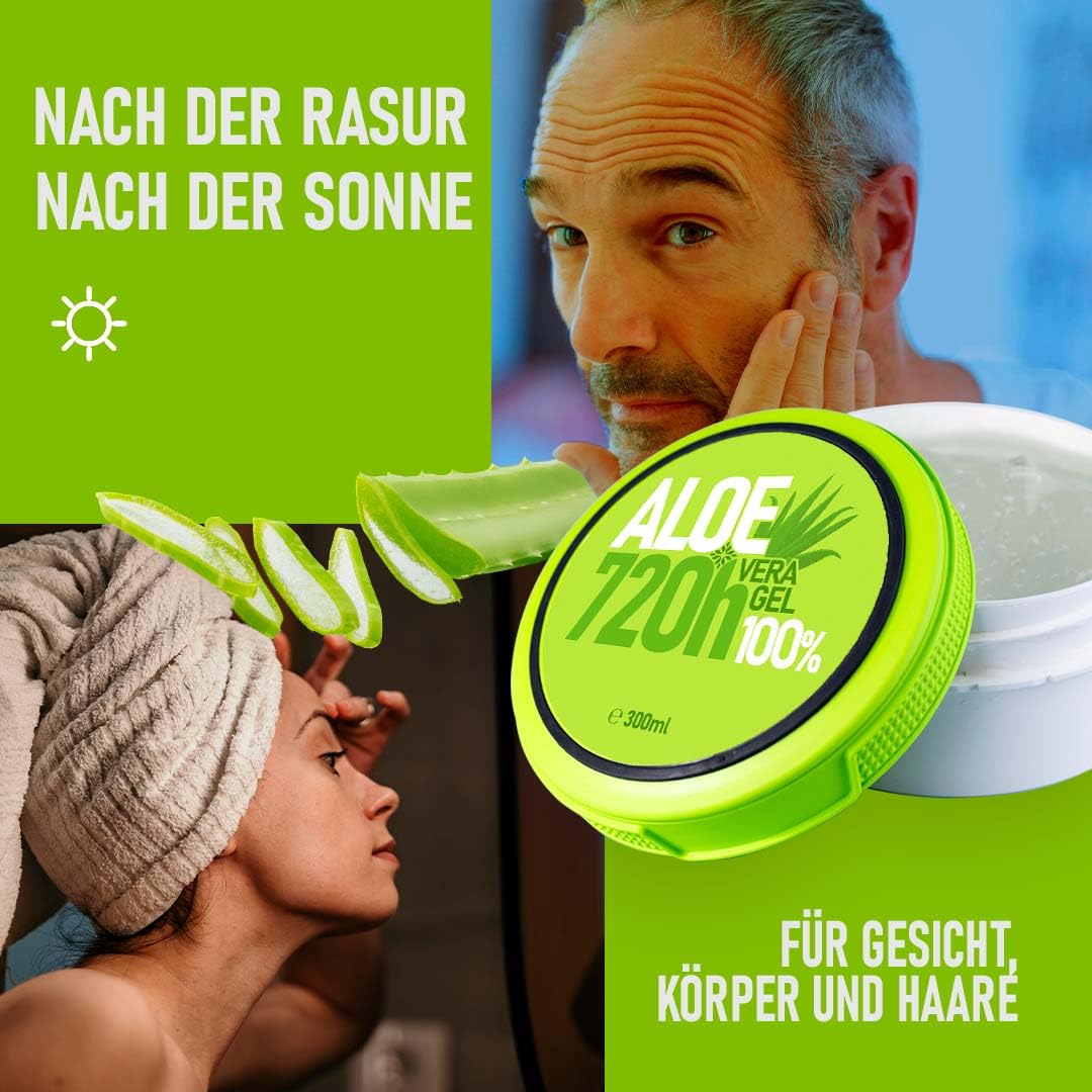 Gel de Aloe Vera für Haut- und Haarpflege: Körper Lotion, After Sun, After Shave, Bart Balsam, Haar Gel, Enthaarung und Rasur, Gesichtspflege Gel - 1000 ml 1 L