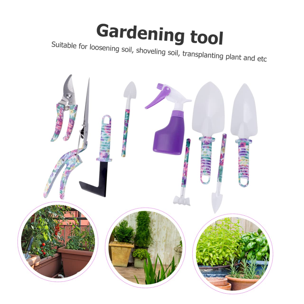 HEMOTON 10pièces Outils De Jardinage avec Râteau Cisaille Pelle Kit De Jardinage Robuste pour Travaux De Et Soulevage De Plantes