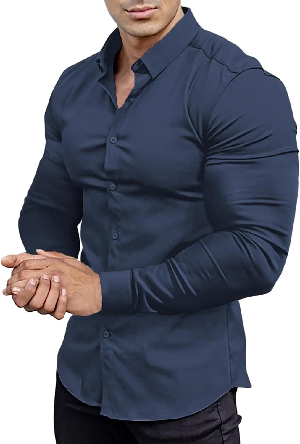 Chemises Pour Hommes Musclés - Vêtements D'affaires Ajustés Et Extensibles