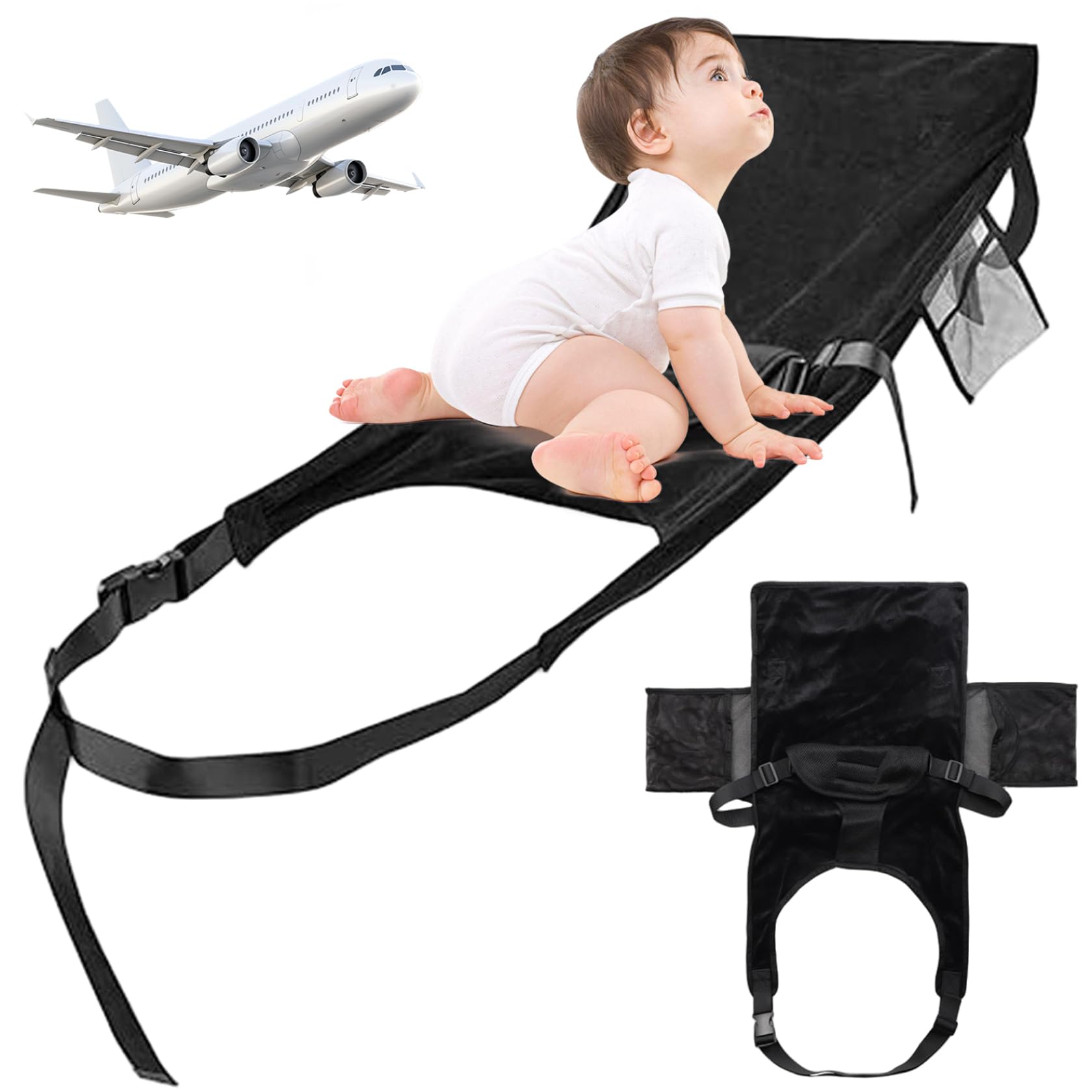 Toddler Airplane Bed, Adjustable Safe Plush Airplane Seat Extender for Kids, Portable Baby Travel Essential for Infant Sleeping, Rest, Seat Extender, Toddler Bed