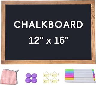 KOOLDE 12x16 Inch Magnetic Hanging Chalkboard with Wood Frame - Wall Blackboard Sign for Home, Office, Kids, Restaurant
