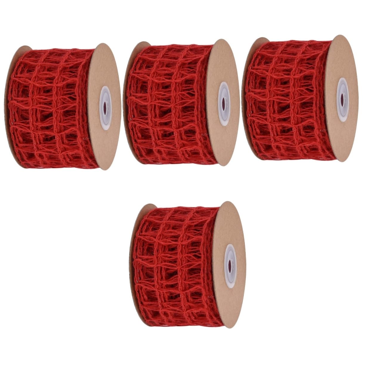 4stücke Burlap Dekoband Rot Für Weihnachten Lagig Diy Geschenkbänder Für Arrangements Und Heimdekoration Für Feiertagsprojekte Und Kreative Bastelideen
