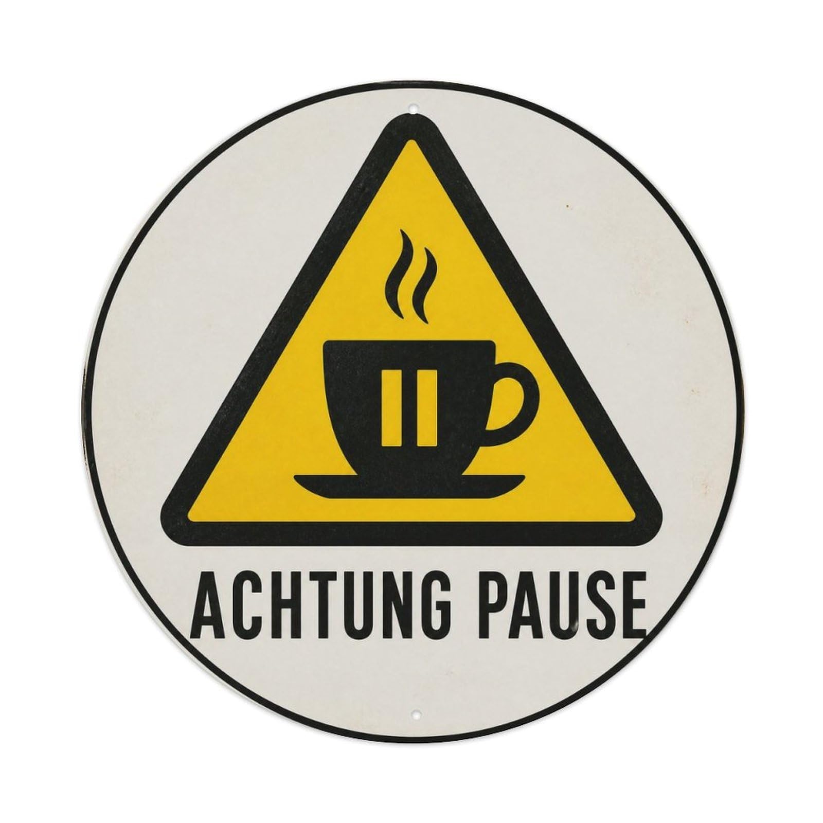 Olyhtr 8X8inch Classic Style Typography Traditional Funny Rules Pause Break German Metal Tin Sign