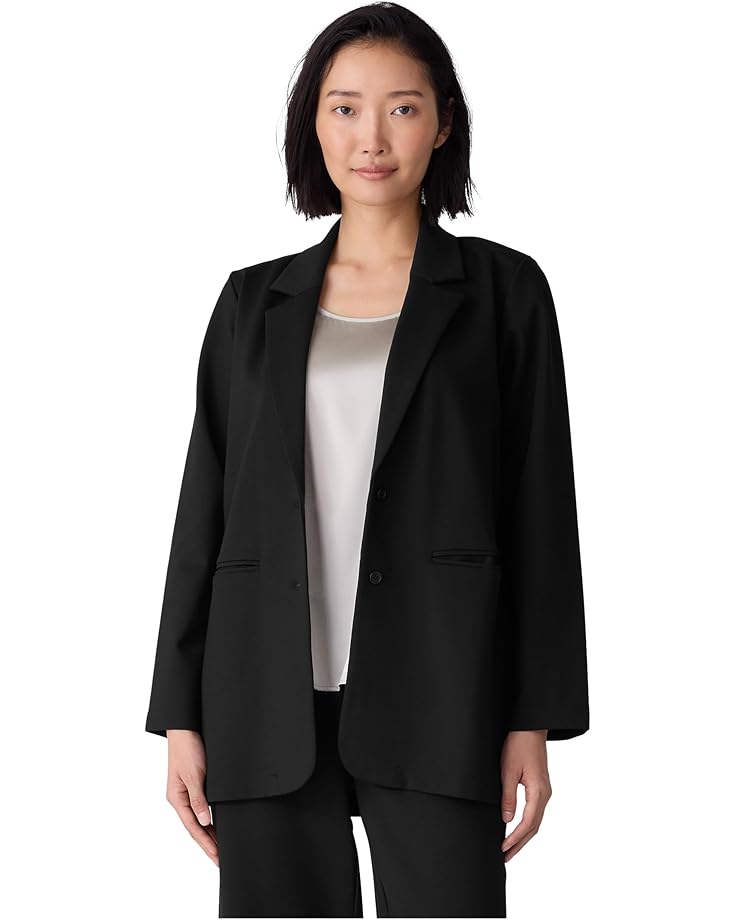 Eileen Fisher Washable Flex Ponte Long Blazer - Main View