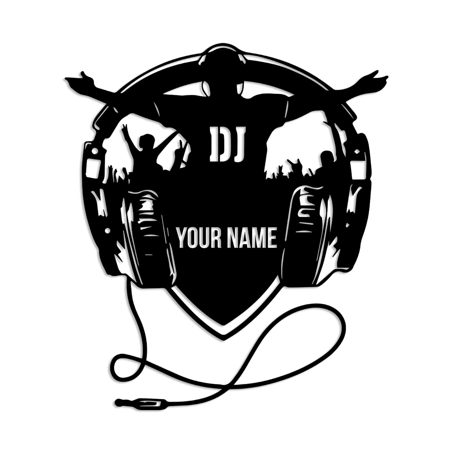 Custom DJ Metal Sign,Custom DJ Record Turntablist Music Metal Wall Art, Personalized Music Headphone Wall Decor,Personalized Disc Jockey Headphones
