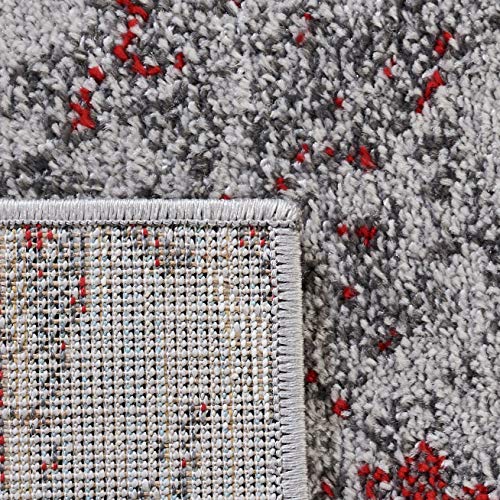 Tapete decorativo SAFAVIEH 3' x 5' rojo y gris miniatura 5