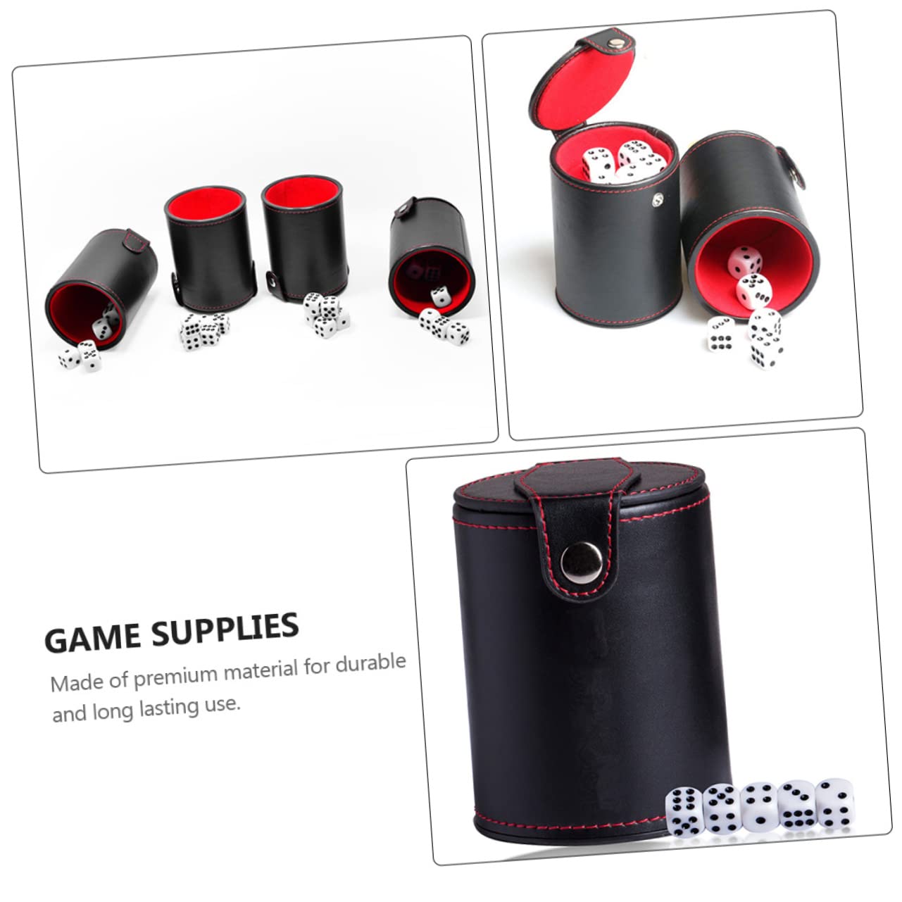 3sätze Pu-Leder Würfelbecher Mit Würfeln Doppelschichtiger Dice Cup Für Ktv Bar Und Brettspiele Leicht Und Kompakt Für Familienfeiern Und Unterhaltungen