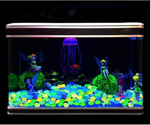 Miniatura 4 de 200 piedras de jardín que brillan en la oscuridad, piedras decorativas brillantes para jardín al aire libre, césped, pasarela, decoración de peceras