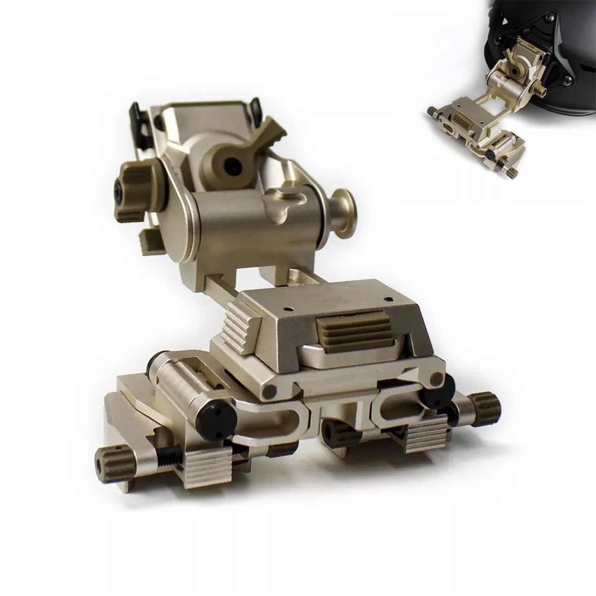 Night Vision Goggles NVG Mount for L4 G24 NVG Metal Helmet Mount +Dual Binocular Bridge Night Vision Mount for PVS 14 (Silver)