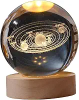 Luminária de Mesa LED Bola de Cristal 3D Space Brilhante (Sistema Solar)
