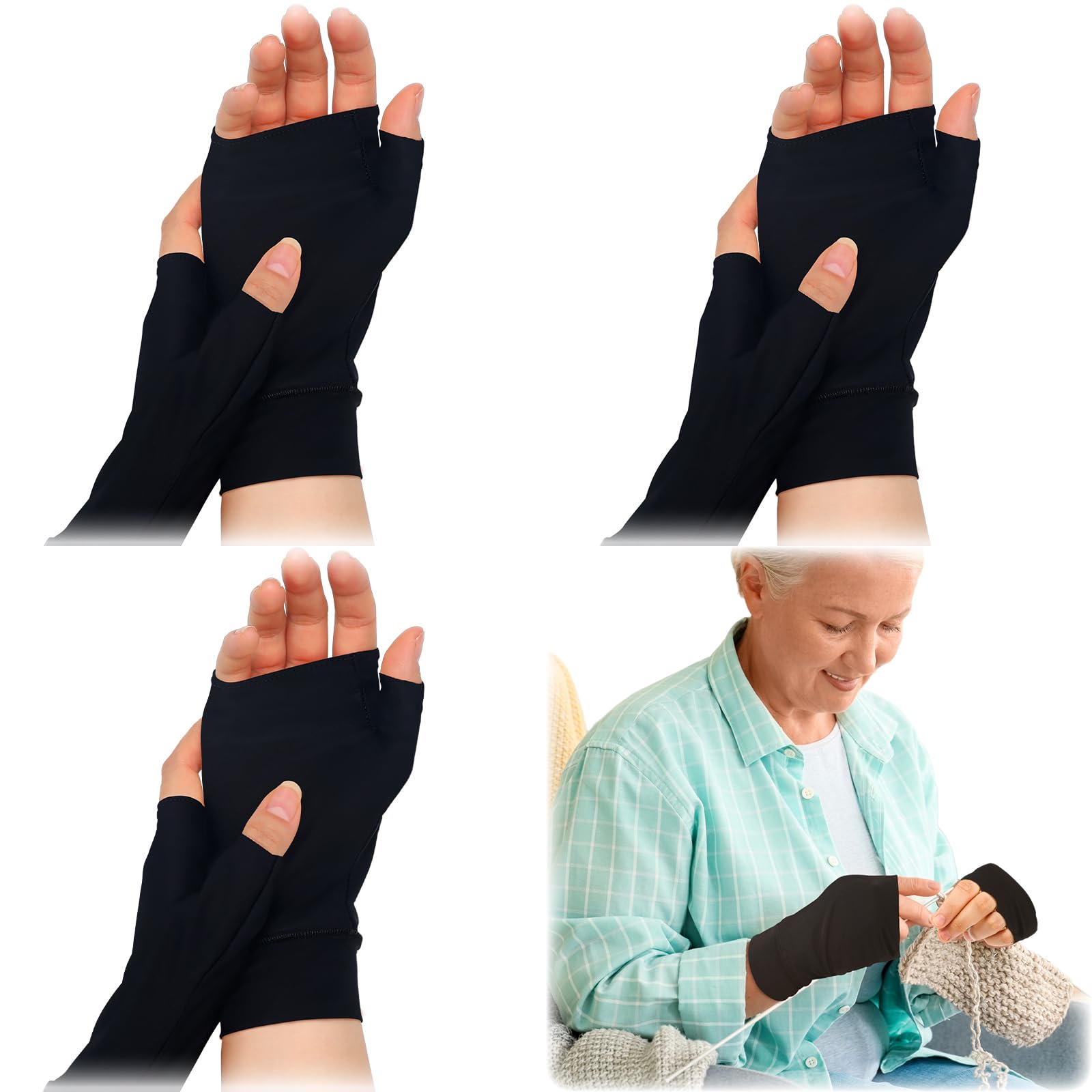 Chicingyou 3 Pk Elderly Skin Thin Protect Gloves