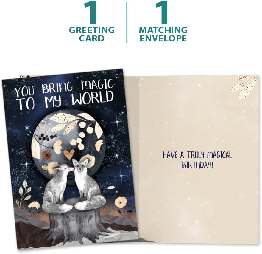 Tree-Free Greetings - Birthday Card - Artful Designs - 1 Card + Matching Envelope - Made in USA - 100% Recycled Paper - 5 x 7 - You Bring Magic (GO65327) - Image 5