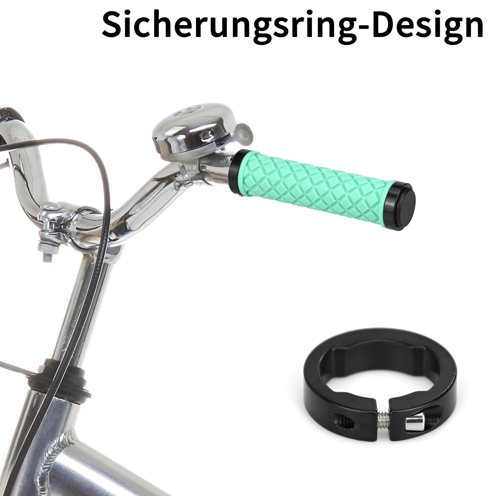 KOOOGEAR Manopole antiscivolo per manubrio bicicletta, ergonomiche, design Lock-On a due lati per bicicletta elettrica da 22 mm, bici da trekking, mountain bike, bici da turismo