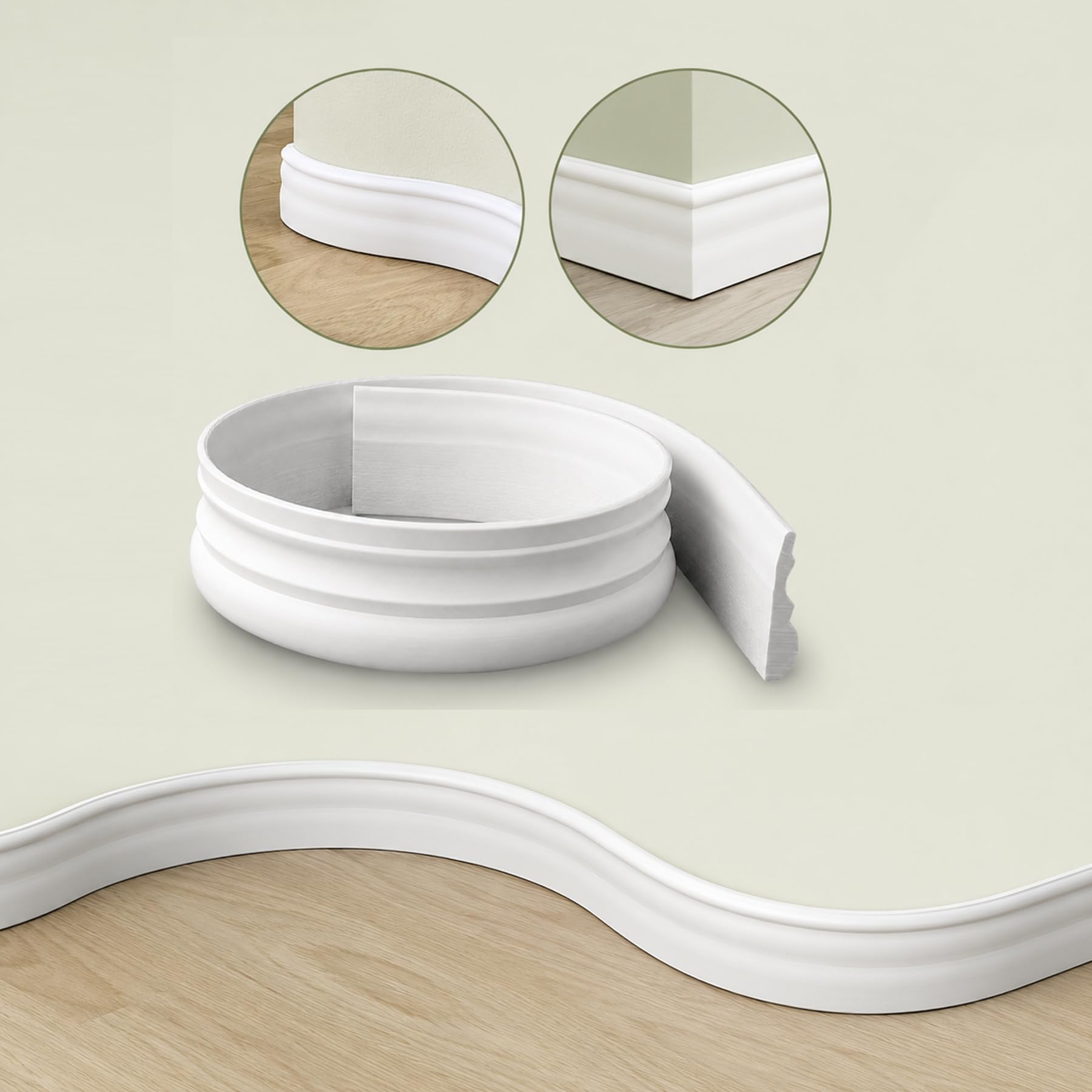 Modanatura Decorativa Flessibile in PVC per Pareti E Soffitti Profilo Angolare Impermeabile Verniciabile per Fai da Te (5cm X 1cm) W 5cm, L 3m