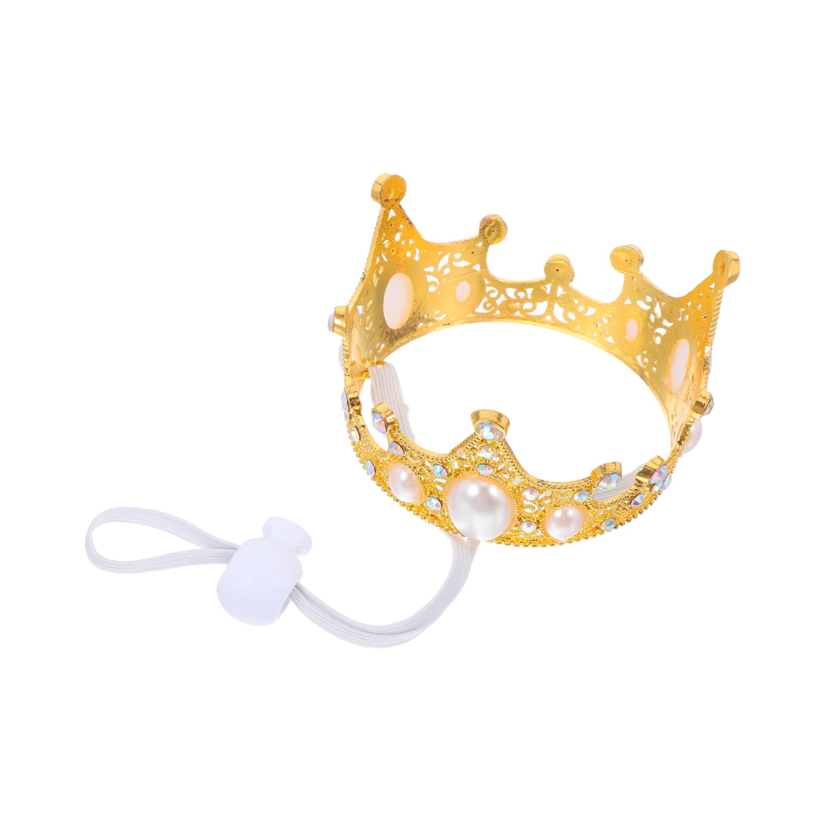 Happyyami Pet Birthday Party Crown with Adjustable Strap Shiny Headdress for Small Dogs and Cats for Birthdays Weddings Festive Celebrations Photoworthy Dog Crown