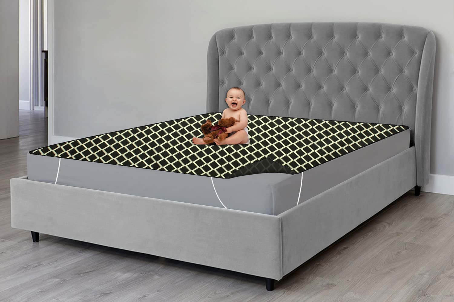 The Furnishing Tree Mattress Protector/Waterproof Bedsheet Size WxL 36x72 inches Set of Two for Double Bed Polyester Brown Checks (B09MTRYKRG) Amazon Price History, Amazon Price Tracker