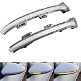 csslyzl Clear Lens Sequential Turn Signal Light Dynamic LED Side Mirror Marker Blinker Lamp Assembly Compatible With Volkswagen Golf MK7 7.5 VII GTI R GTD TSI 2015+