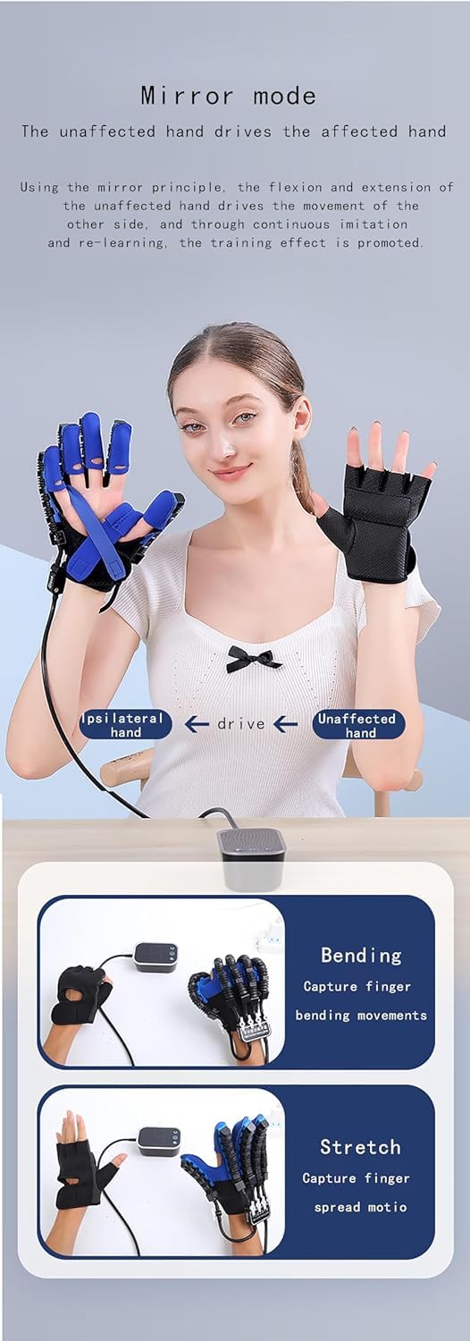Guantes Robóticos para Rehabilitación De Dedos Y Manos, Equipo De Rehabilitación para Hemiplejia por Accidente Cerebrovascular, Robot De Rehabilitación De Autoentrenamiento, Right Hand, SSize