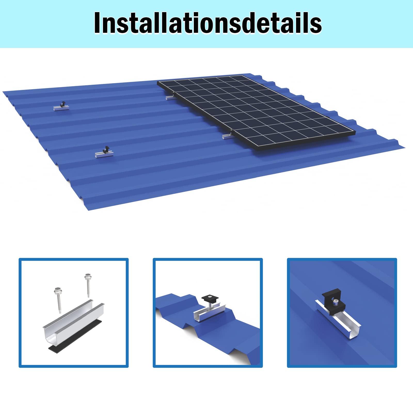 4 X SUPPORTO modulo solare fotovoltaico regolabile individualmente