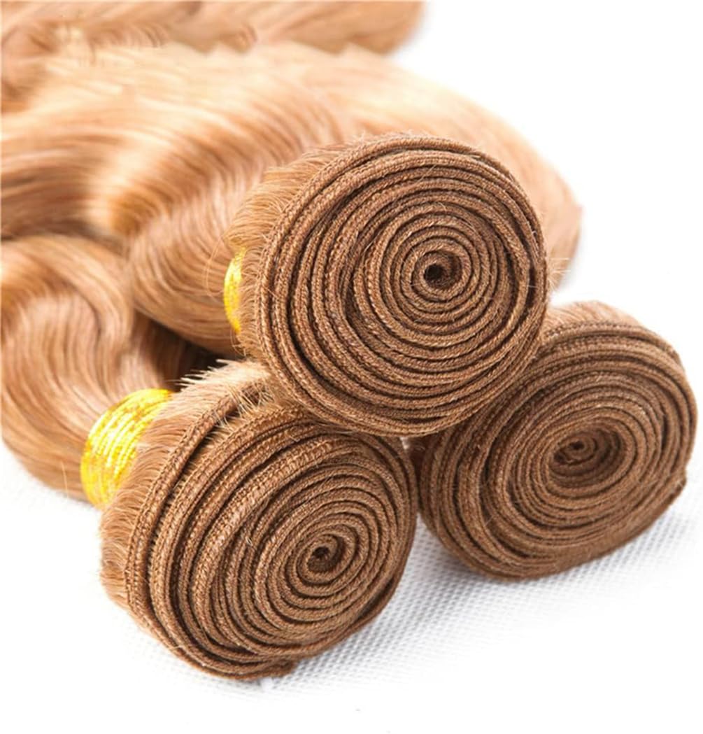 Body Wave Bundles Human Hair Tissage Cheveux Extensions De Cheveux Humains Tressés Naturels Extensions 3 Bundles 50g/pcs Double Weft #30 Light Brown for Woman 12 14 16 Inch
