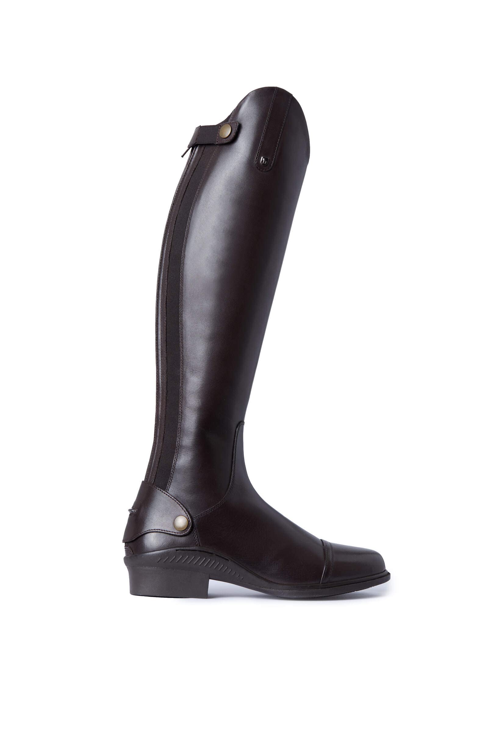 HORZE Genève Leder-Reitstiefel – Klassische Dressurstiefel aus argentinischem Leder mit atmungsaktivem Mesh-Futter, Braun, 42R