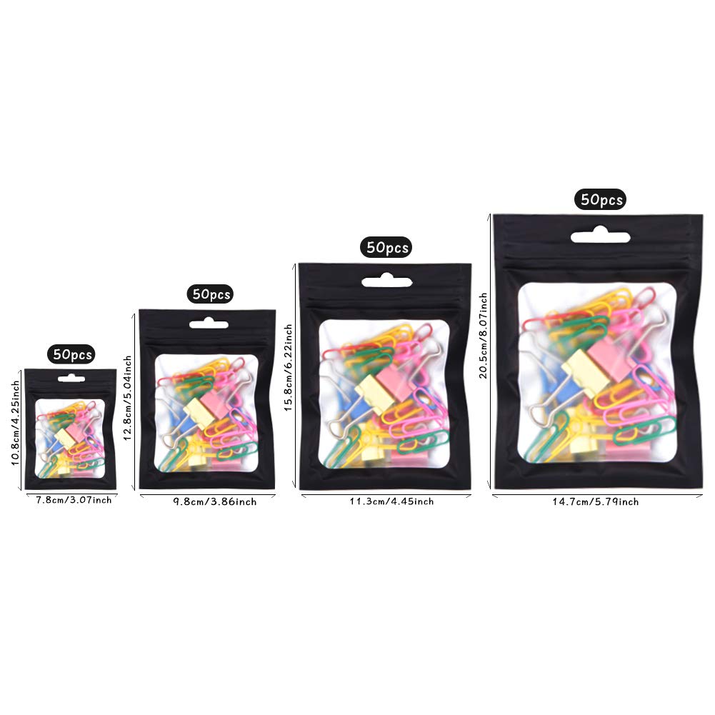 200 Bustine In Foglio Di Alluminio Con Cerniera – 4 Misure (7x10, 9x12, 10x15, 14x20 Cm) – Impermeabili E Riutilizzabili
