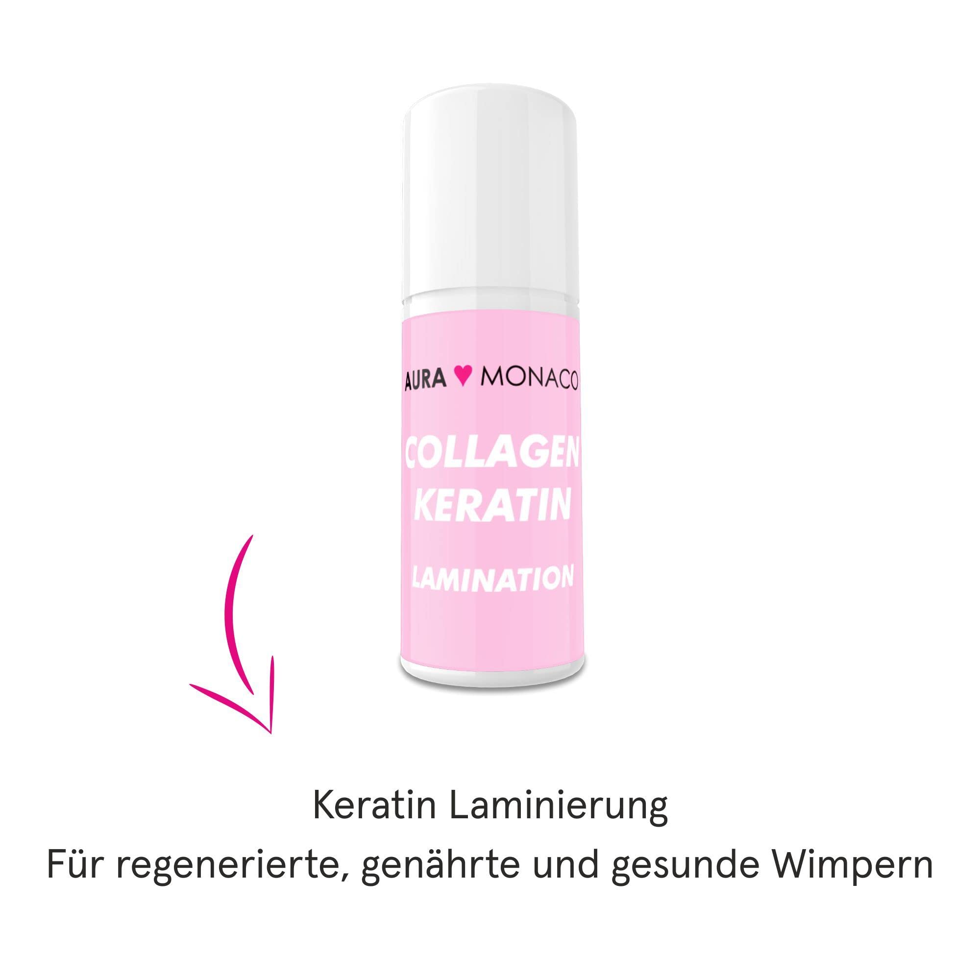 AURA Monaco | Wimpernlifting Set & Lash Lift Kit 'Pro' – Profi-Set mit veganen Lifting-Lotions, Primer, Kleber, Kollagen & Keratin – für bis zu 50 Behandlungen