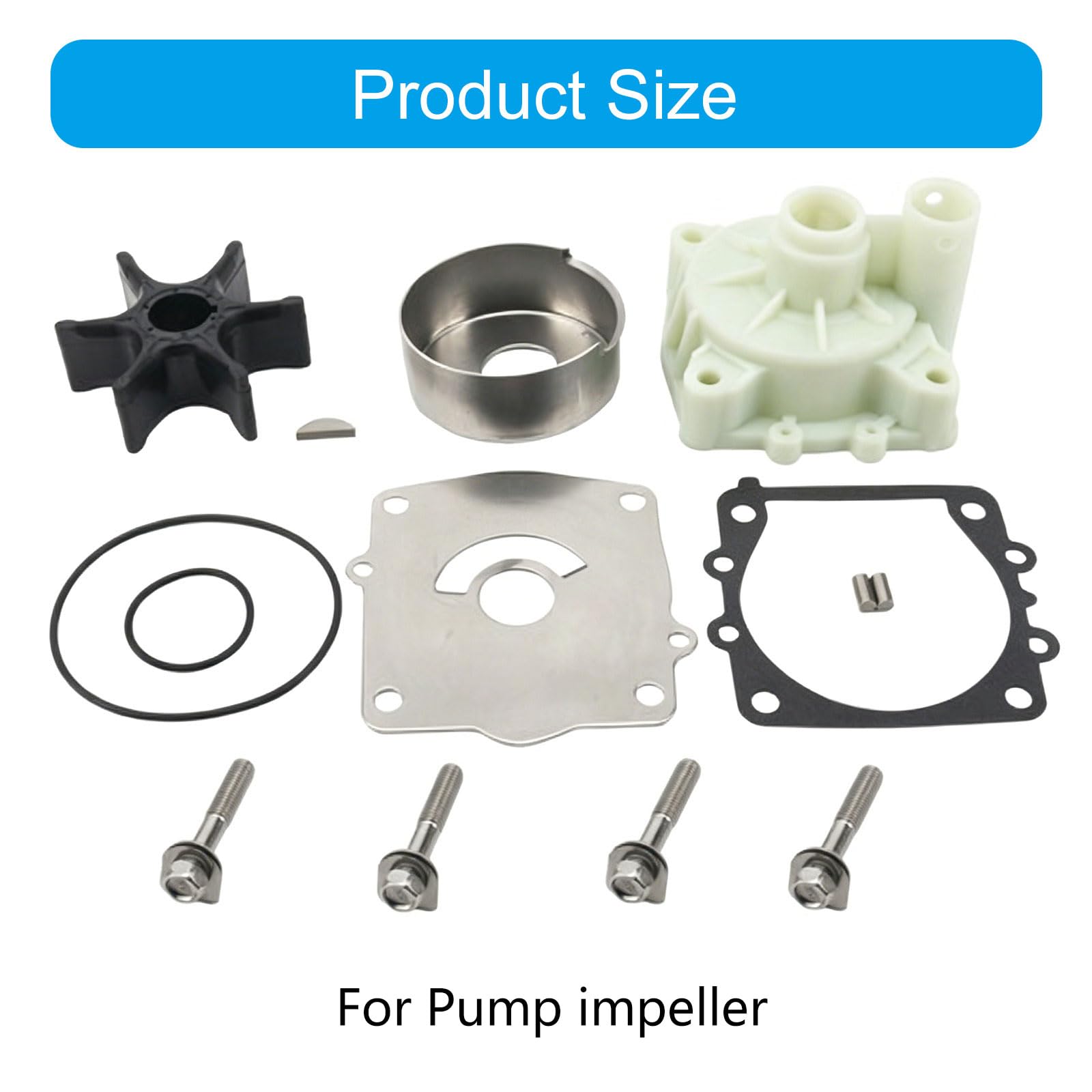 Riparazione per girante della Pompa ' Acqua Ricambio, Adatto per Motori fuoribordo a 2 cicli e 4 cicli 150 175 200 250 61AW0078A200 Set Riparazione per Pompa ' Acqua