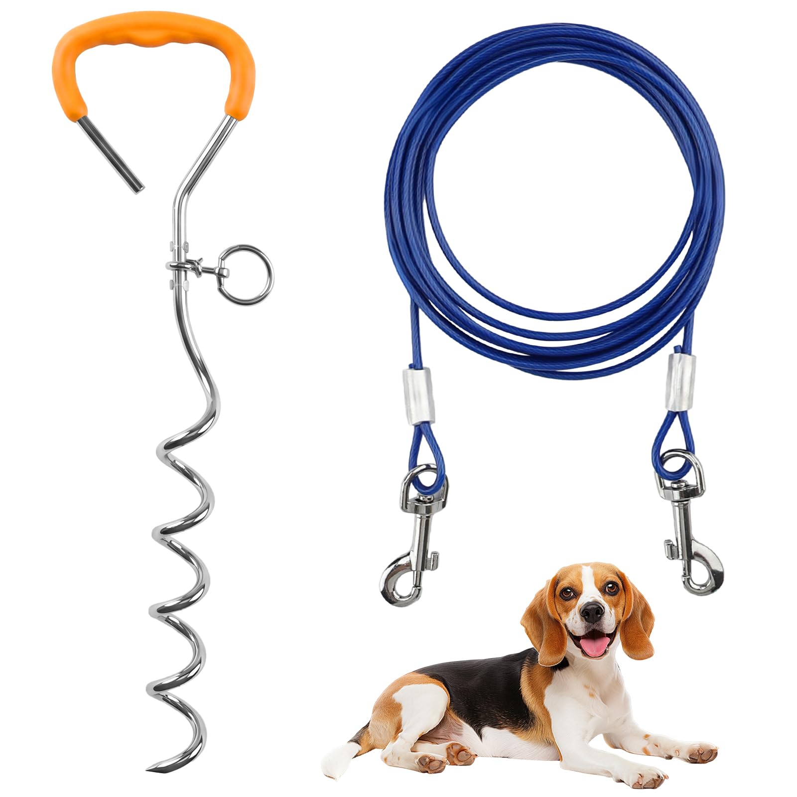 Dog Stake for Camping with Tether Ground Anchor(10ft 3m)