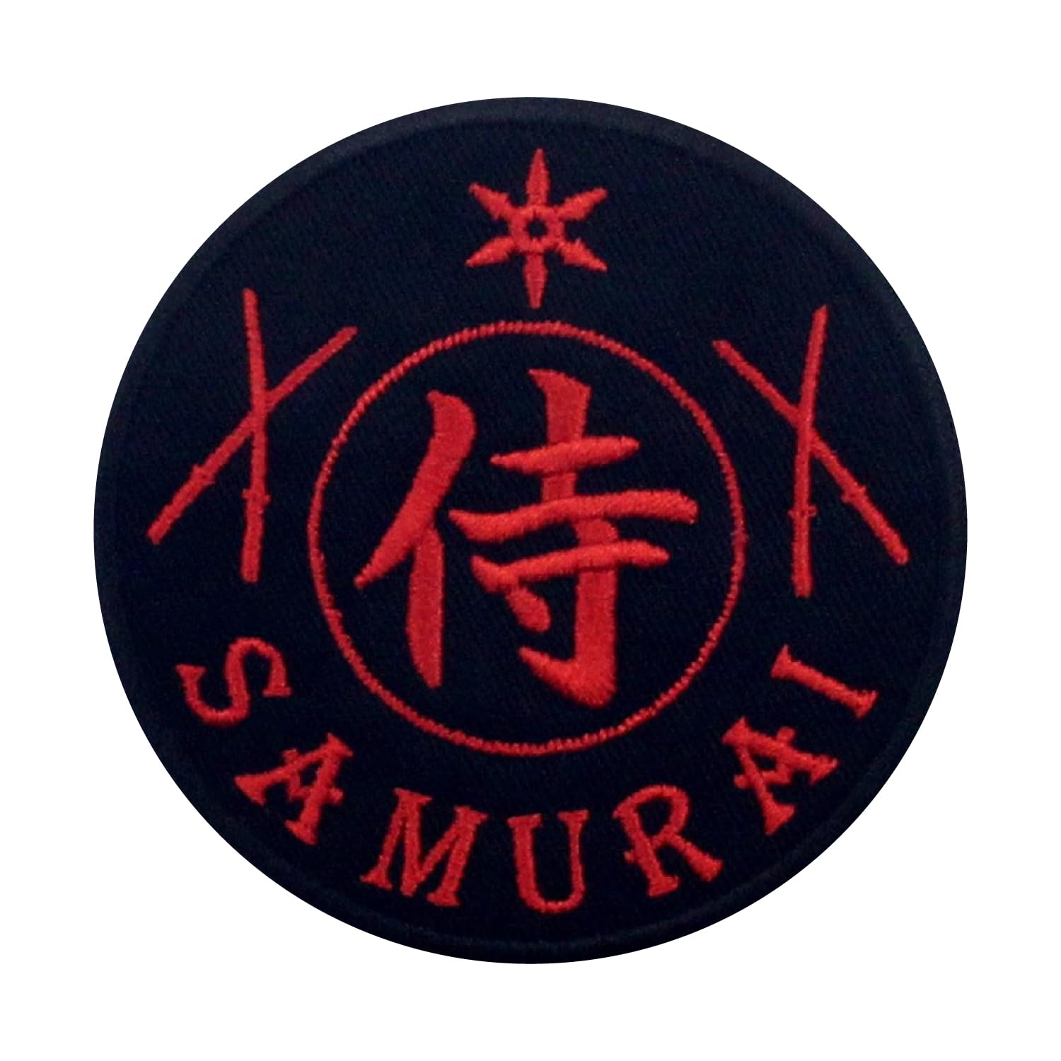 BASBOOSABASBOOSA Samurai Symbol Embroidery Applique Patches for Cloth Dress Bag Jeans Jackets Cap T Shirts Garments (3 x 3 Inches)