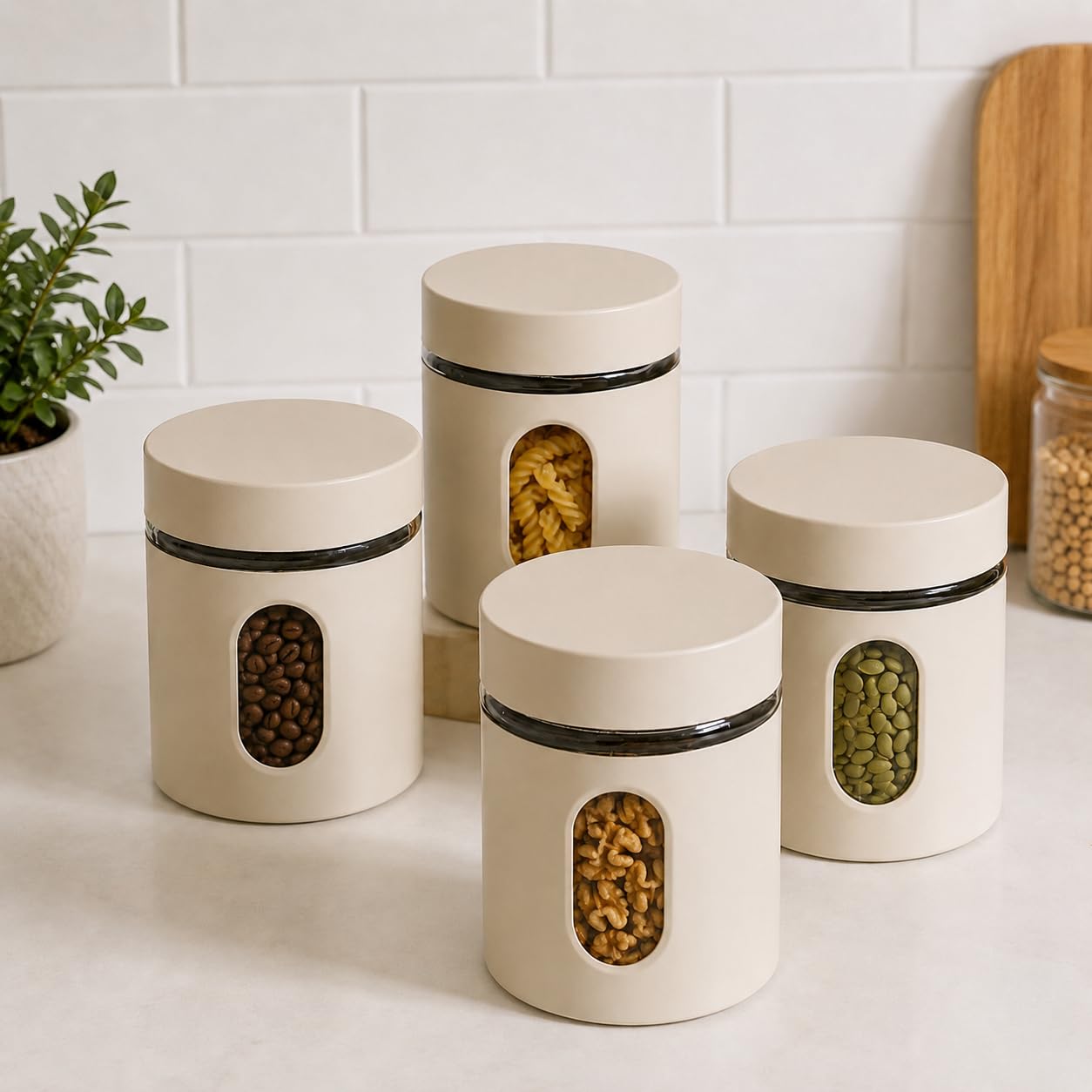 SR (Pack of 2) Oval Window Plastic Storage Container | Airtight Kitchen Storage Containers | Containers for Kitchen Storage with Window for Snacks, Dry Fruits, Tea & Coffee (Multicolor)(500ml)-image-35