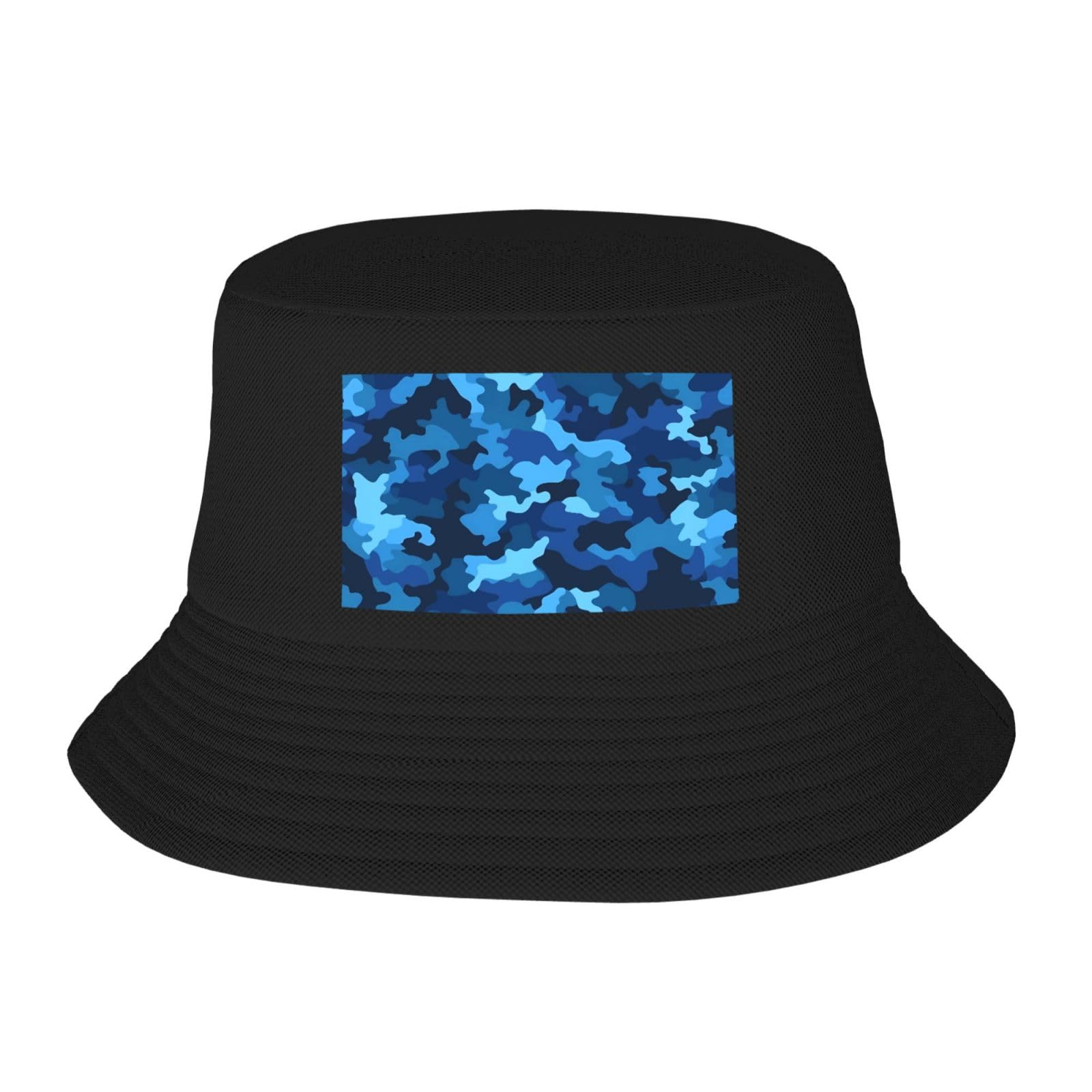XOPEKVLAWM Sun Hats for Men Women Summer Sun Beach Fishing Cap Blue Camo Bucket Hat Unisex Fisherman Hat
