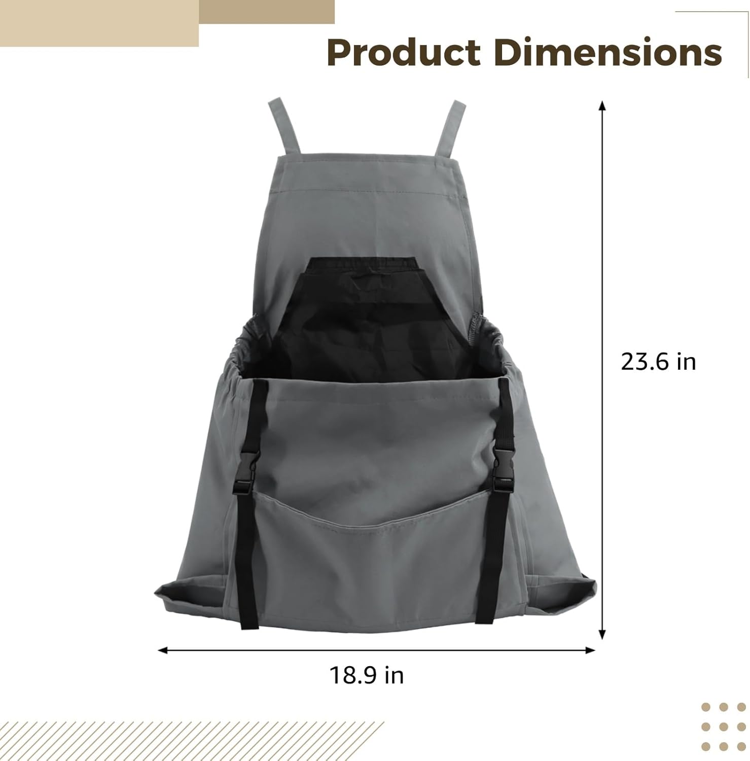 Gardening Apron with Large Pockets, Waterproof Oxford Cloth Design, Adjustable Straps for Fruit and Vegetable Picking, Outdoor and Household Tasks - Image 4