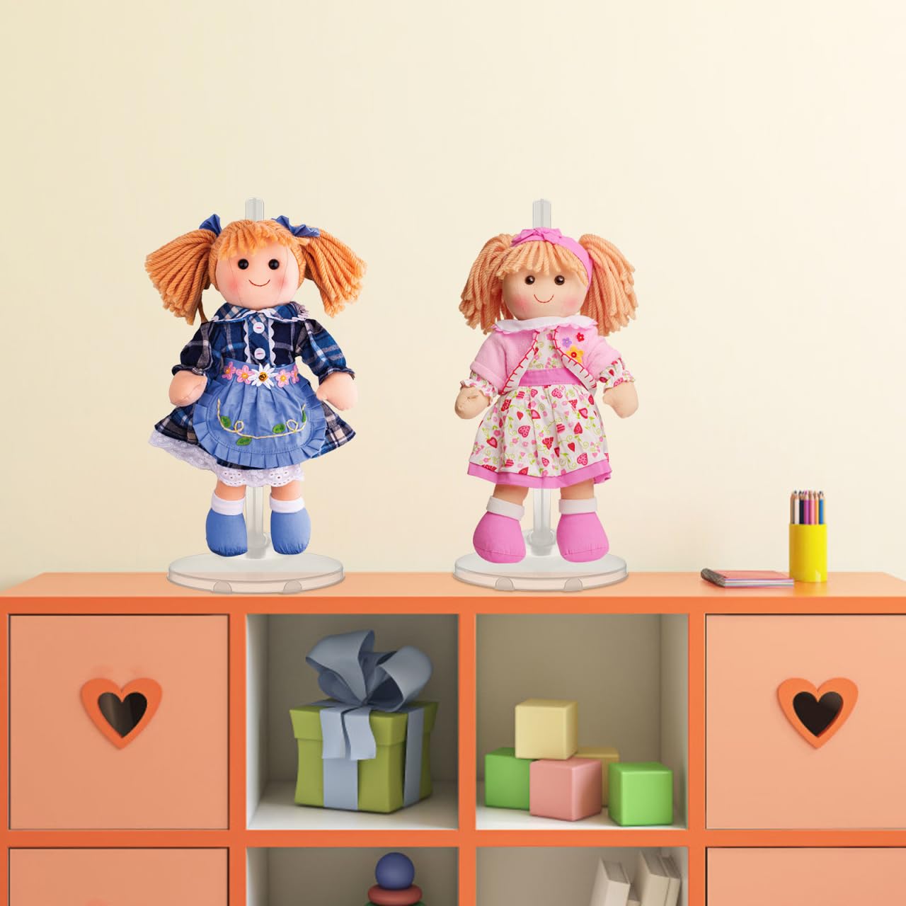 Toyvian Transparent Doll Stand Adjustable Display Holder for 8 to 9 Inch Dolls Figure Supports for Collectible Toys and Model Display Racks - Image 3