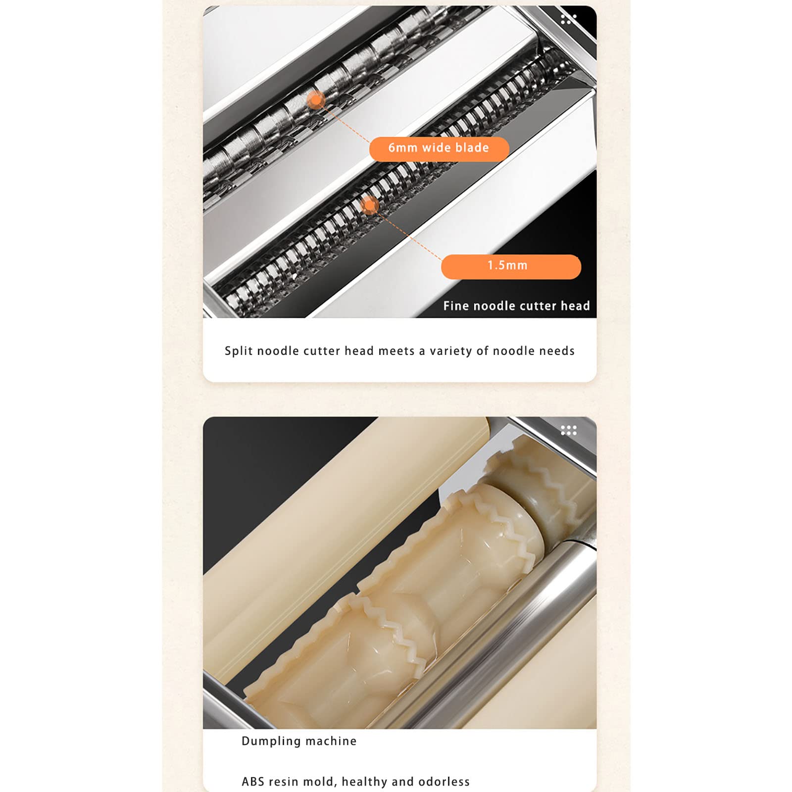Máquina para Hacer Pasta Multifuncional para el hogar Máquina de prensado de Fideos de Acero Inoxidable 9 Ajustes de Espesor Ajustables Espaguetis con Bolas de Masa h