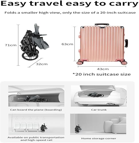 Miniatura 9 de Cochecito convertible 2 en 1 con marco de estabilidad triangular y suspensión de resorte de rueda delantera, diseño plegable con un solo clic para