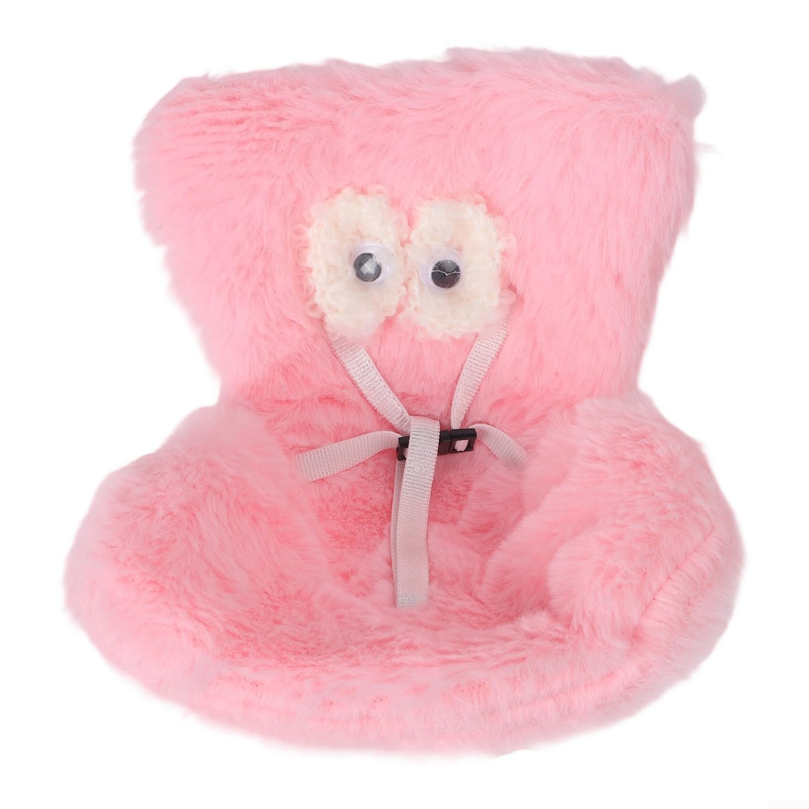Plush Doll Car Seat with Safety Belt - Soft Furry Booster for 10-17cm Figures, Air Vent Clip Mount & Desk Display Stand, Cute Vehicle Interior Decor Accessory(Pink) — image 1
